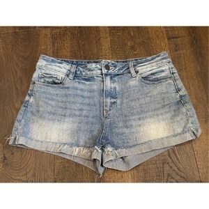 Paige Jimmy‎ Jimmy Denim Shorts Frayed Hem Light Wash Cuffed Size 29